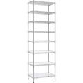 FJU 8-Tier Wire Shelving Unit Adjustable Wire Rack Shelving 8 Shelves Storage Rack or Two 4-Tier Shelving Units with PE mat Leveling Feet and Safety Device