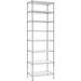 FJU 8-Tier Wire Shelving Unit Adjustable Wire Rack Shelving 8 Shelves Storage Rack or Two 4-Tier Shelving Units with PE mat Leveling Feet and Safety Device