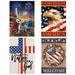 4pcs Welcome American Garden Flag Anchor Yard Flag Vertical Double Sided Patriotic Strip and Star 4th of July Memorial Day Independence Day Flag Lawn Outdoor Decor (without pole)