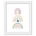 8x10 Framed Nursery Wall Art Boho Rainbow Poster In White Wood Frame For Kid Bedroom or Playroom