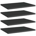 Dcenta 4 Piece Bookshelf Boards Chipboard Replacement Panels Storage Units Organizer Display Shelves High Gloss Black for Bookcase Storage Cabinet 15.7 x 11.8 x 0.6 Inches (W x D x H)