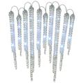 16 Ice Crystals Icicles with Micro LED Lights Set of 10