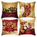 Christmas Decorations Clearance Dvkptbk Christmas Decorations Christmas Xmas Cushion Throw Cover Lattice Pillow Case Cotton Home Sofa 4PCS E