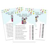 Inkdotpot Baby Shower Who Said it Game - Fun Baby Shower Party Games Activities Animals Theme Baby Shower Who Said it Mommy Or Daddy Party Game - Pack Of 50