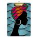 ALAZA African American Woman Afro Clipboards for Kids Student Women Men Letter Size Plastic Low Profile Clip 9 x 12.5 in Silver Clip