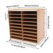 Wood File Organizer Desktop 18 Slots Document Letter Mail Tray Sorter Wooden File Paper Letter Tray Desktop Paper Sorter Literature Organizer Rack for School Home Office Supplies (Brown)