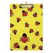 ALAZA Cute Ladybug Polka Dot Yellow Clipboards for Kids Student Women Men Letter Size Plastic Low Profile Clip 9 x 12.5 in Silver Clip