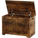 Storage Chest 30 inches Chest Box Organizer with 2 Safety Hinges Wooden Entryway Storage Bench Rustic Brown