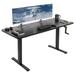 MOWENTA Manual Height Adjustable 60 x 24 inch Stand Up Desk Black Solid One-Piece Table Top Black Frame Standing Workstation with Foldable Handle DESK-KIT-MB6B