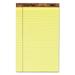 TOPS The Legal Pad Writing Pads 8-1/2 x 14 Canary Paper Legal Rule 50 Sheets 12 Pack (7572)