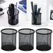 Clearanceï¼�FNGZ Seasonal Back to School Desk Pen Pencil Holder 3Pc Round Black Metal Pen Holder Pen Bucket Craft Student Desktop Storage Stationery Black Pencil Holder