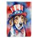 American Foxhound Patriotic American House Flag 28 in x 40 in