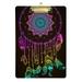 ALAZA Ndian Dream Catcher Feather Dreamcatcher Clipboards for Kids Student Women Men Letter Size Plastic Low Profile Clip 9 x 12.5 in Silver Clip