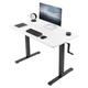 MOWENTA Manual Height Adjustable 43 x 24 inch Stand Up Desk White Solid One-Piece Table Top Black Frame Standing Workstation with Hand Crank DESK-KIT-CB4W