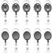 10 Pcs Badge Holder Clips Id Card Holder Clips Badge Reels Clips with Belt Clip Retractable