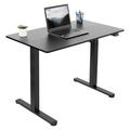 MOWENTA Electric Height Adjustable 40 x 24 inch Stand Up Desk Complete Standing Workstation with 2 Button Controller Black 2 Part Top Black Frame DESK-EP40TB