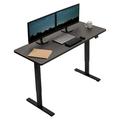 MOWENTA 60-inch Electric Height Adjustable 60 x 24 inch Stand Up Desk Espresso Solid One-Piece Table Top Black Frame Standing Workstation Home & Office Furniture Sets DESK-KIT-B06E