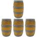 4 Pieces Mini Wine Barrel Tiny House Miniature Decor for Home Accents Retro Drink Accessories Beer Barrels