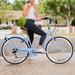 26 Women Bike Modern 7 Speed Steel Bicycle Frame Adult City Commuter Bike for Women Men Seniors Road Seaside Blue