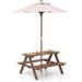 Kids Outdoor Table with Umbrella Wooden Toddler Picnic Table & Bench Set Childrenâ€™s Backyard Furniture Patio Picnic Table for Kids 2-5 Boys