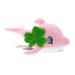 DolliBu Super Soft Pink Dolphin Stuffed Animal with Green Plush Shamrock Cute Green Shamrock Plush Fun St Patricks Day Stuffed Animal Dolphin Good Luck St Patricks Day Toys for Kids Baby - 12 Inch