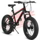20 Inch Wheels Mountain Bike for Kids Ages 8-12 Year Old 4 Wide Fat Tire Snow Mountain Bike with 7 Speed Dual-Disc Brake Steel Frame Bicycles for Teenager Boys Girls Black & Red