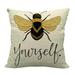 Love Satin Pillowcase Covers Pillows Cases Pack of 4 Cute Bee Cushion Case Pillow Case Cushion Cover Home Decor Comfortable Bee Insect Pillow Cover