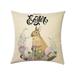 Easter Throw Pillow Case Bunny Linen Pillow Cushion Cover Home Decor Pillowcase