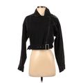 Le Lis Denim Jacket: Cropped Black Print Jackets & Outerwear - Women's Size Small
