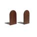 NUOLUX 2PCS Black Walnut Bookends Book Supports Rack Magazines Organizer Stand for Office and School - Round Head