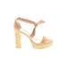 Alexandre Birman Sandals: Tan Print Shoes - Women's Size 39.5 - Open Toe