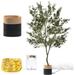 YGDU Olive Trees Artificial Indoor - 7ft (2400 Leaves) Artificial Tree Faux Olive Tree Green Decor â€“ Realistic Natural Looking Fake Trees Ideal for Bedroom Decor Living Room Home Decorations