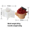 SPGIE Silicone Flower Pot Pot Candle Mold 3D Three-dimensional Roses Gardenia Tulips Aromatherapy Plaster Ornaments Mold DIY Handmade Tools(cup rose potted)