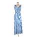 Boston Proper Casual Dress: Blue Chevron Dresses - Women's Size 6