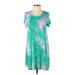 Ginger G. Casual Dress - Shift: Green Tie-dye Dresses - Women's Size Small