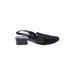 Karen Scott Sandals: Slingback Chunky Heel Casual Black Print Shoes - Women's Size 9 - Almond Toe