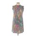 Tommy Hilfiger Casual Dress - Mini Mock Sleeveless: Teal Paisley Dresses - Women's Size 10 - Print Wash