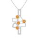 Dispersed Citrine Multi-Shape Scorpio Pendant with Diamonds