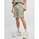 Men's HUGO Diz222 Mens Cotton Terry Shorts with Logo Label - Light Pastel Grey - Size: 33/32/32