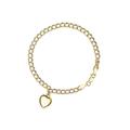 Gold Plated Sterling Silver Double Link Heart Charm Bracelet