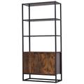 Storage Cabinet with 3 Open Shelves Cupboard Tall Organizer
