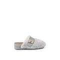 'Alaska 2.0' Grey Faux Fur Slipper Mule