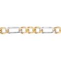9ct White & Yellow Gold Figaro Chain Necklace 5mm 18 inch - 120AXLHGR30YW-18
