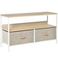 TV Cabinet, TV Console Unit with Foldable Linen Drawers, TV Stand