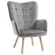 Accent Chair VelvetTufted Wingback Armchair Club Chair with Wood Legs