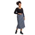 Curve Check Print Fluted Skirt