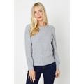 Petite All Over Pearl Puff Sleeve Brushed Long Sleeve Top