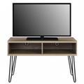 Retro TV Stand Rustic Wood Metal Table With Storage Shelves Up To 42"