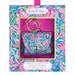 Lilly Pulitzer Cell Phones & Accessories | Lilly Pulitzer Blue Leatherette Airpods Pro Holder, Golden Hour | Color: Blue/Pink | Size: Os
