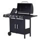 Gas BBQ Grill 4 + 1 Stainless Steel Burner Garden Barbecue Cooker